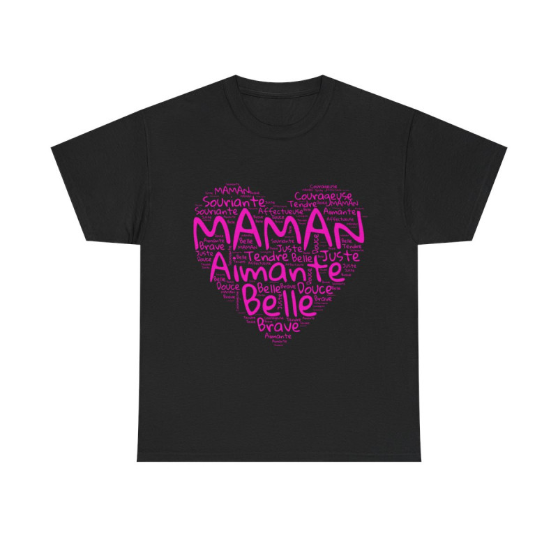 Tee shirt Femme Maman aimante belle idée cadeau fête des mères anniversaire amour love coeur