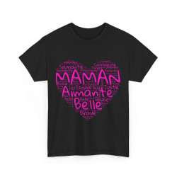 Tee shirt Femme Maman aimante belle idée cadeau fête des mères anniversaire amour love coeur