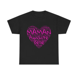 Tee shirt Femme Maman aimante belle idée cadeau fête des mères anniversaire amour love coeur