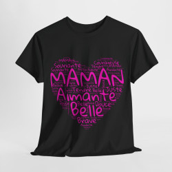 Tee shirt Femme Maman aimante belle idée cadeau fête des mères anniversaire amour love coeur