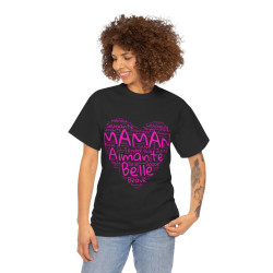 Tee shirt Femme Maman aimante belle idée cadeau fête des mères anniversaire amour love coeur
