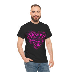 Tee shirt Femme Maman aimante belle idée cadeau fête des mères anniversaire amour love coeur