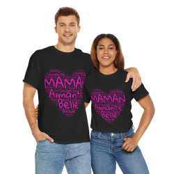 Tee shirt Femme Maman aimante belle idée cadeau fête des mères anniversaire amour love coeur