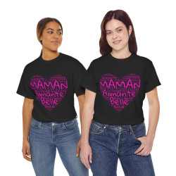 Tee shirt Femme Maman aimante belle idée cadeau fête des mères anniversaire amour love coeur