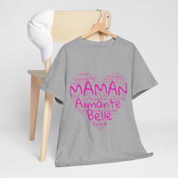 Tee shirt Femme Maman aimante belle idée cadeau fête des mères anniversaire amour love coeur