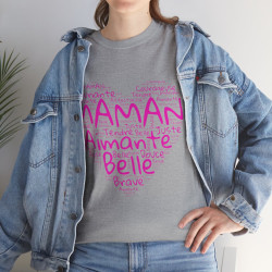 Tee shirt Femme Maman aimante belle idée cadeau fête des mères anniversaire amour love coeur