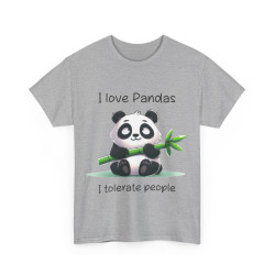 Tee shirt Unisex I love pandas i tolerate people Idée cadeau humour drôle amusant homme femme