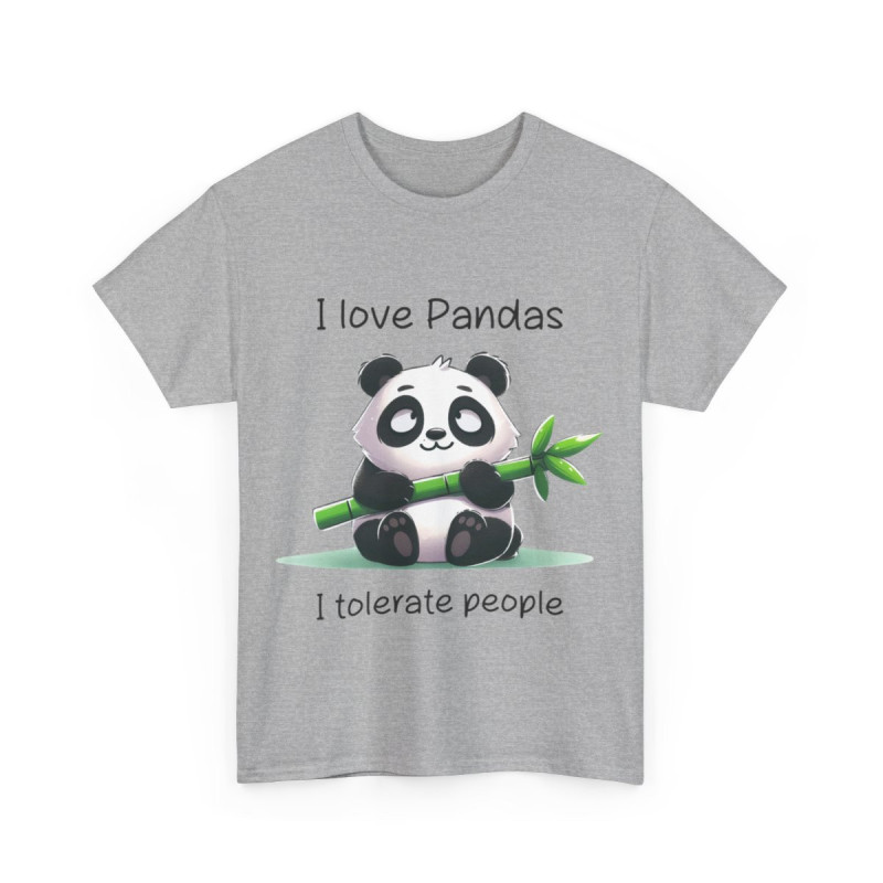 Tee shirt Unisex I love pandas i tolerate people Idée cadeau humour drôle amusant homme femme