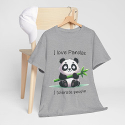 Tee shirt Unisex I love pandas i tolerate people Idée cadeau humour drôle amusant homme femme