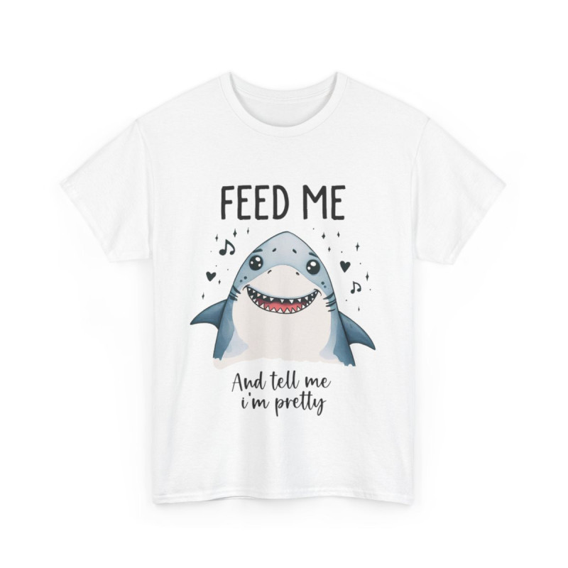 Tee shirt Unisex Feed me, requin shark idée cadeau humour amusant drôle homme femm