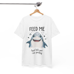 Tee shirt Unisex Feed me, requin shark idée cadeau humour amusant drôle homme femm