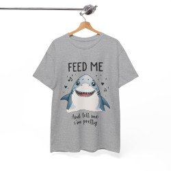 Tee shirt Unisex Feed me, requin shark idée cadeau humour amusant drôle homme femm