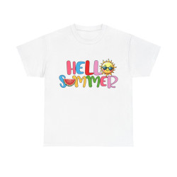 Tee shirt Unisex Hello summer idée cadeau design été Homme/Femme