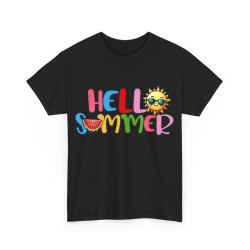 Tee shirt Unisex Hello summer idée cadeau design été Homme/Femme