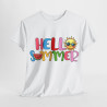 Tee shirt Unisex Hello summer idée cadeau design été Homme/Femme