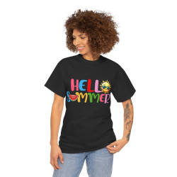 Tee shirt Unisex Hello summer idée cadeau design été Homme/Femme