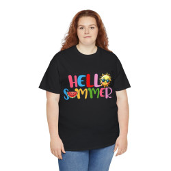 Tee shirt Unisex Hello summer idée cadeau design été Homme/Femme