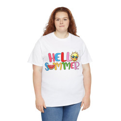 Tee shirt Unisex Hello summer idée cadeau design été Homme/Femme