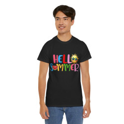 Tee shirt Unisex Hello summer idée cadeau design été Homme/Femme