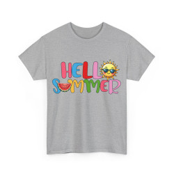Tee shirt Unisex Hello summer idée cadeau design été Homme/Femme