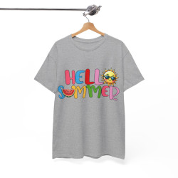 Tee shirt Unisex Hello summer idée cadeau design été Homme/Femme