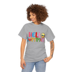 Tee shirt Unisex Hello summer idée cadeau design été Homme/Femme