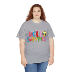 Tee shirt Unisex Hello summer idée cadeau design été Homme/Femme