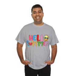 Tee shirt Unisex Hello summer idée cadeau design été Homme/Femme