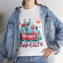 Tee shirt Unisex Stay salty idée cadeau design été homme femme