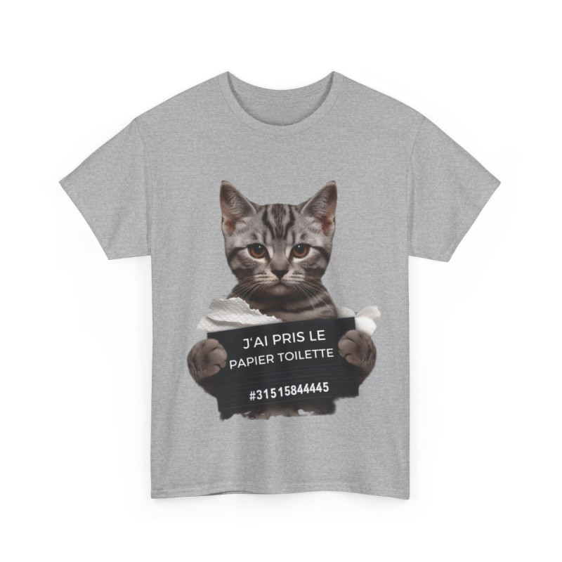 Tee unisex Chat J'ai pris le papier toilette Idée cadeau humour drôle amusant fun  homme femme