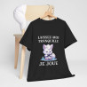 Tee shirt Unisex Laissez-moi tranquille je joue idée cadeau humour gaming animaux homme femme