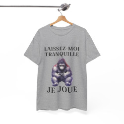 Tee shirt Unisex Laissez-moi tranquille je joue idée cadeau humour gaming animaux homme femme