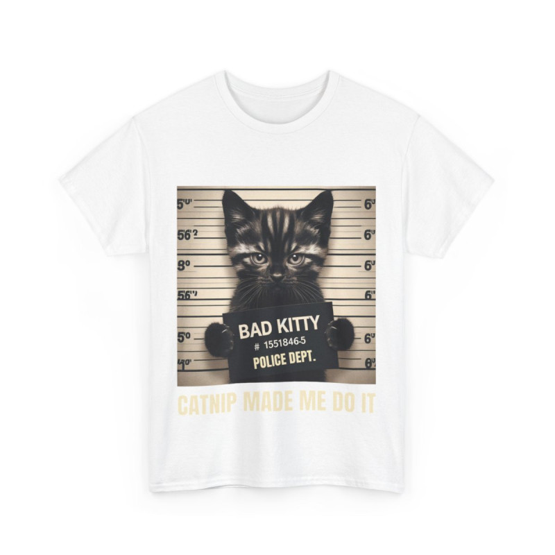 Tee shirt Unisex Bad kitty Chat animaux idée cadeau humour drôle amusant homme/femme