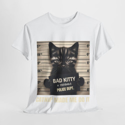 Tee shirt Unisex Bad kitty Chat animaux idée cadeau humour drôle amusant homme/femme