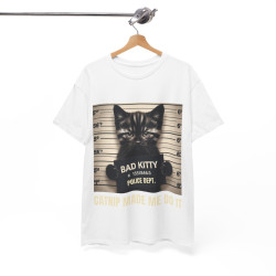 Tee shirt Unisex Bad kitty Chat animaux idée cadeau humour drôle amusant homme/femme