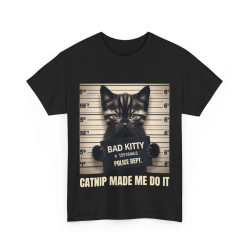 Tee shirt Unisex Bad kitty Chat animaux idée cadeau humour drôle amusant homme/femme
