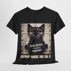 Tee shirt Unisex Bad kitty Chat animaux idée cadeau humour drôle amusant homme/femme