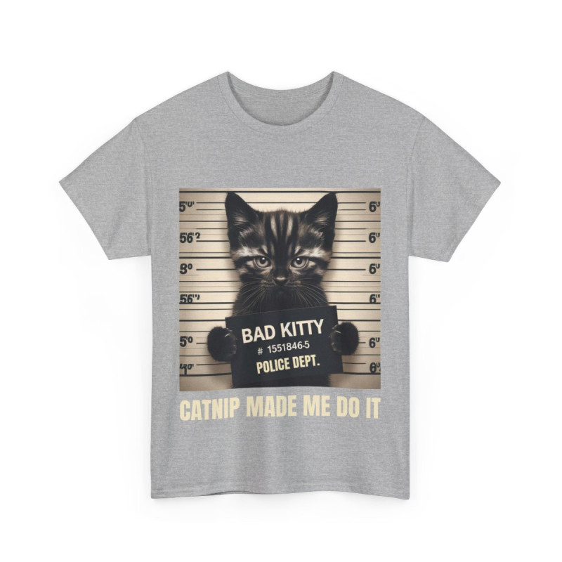 Tee shirt Unisex Bad kitty Chat animaux idée cadeau humour drôle amusant homme/femme