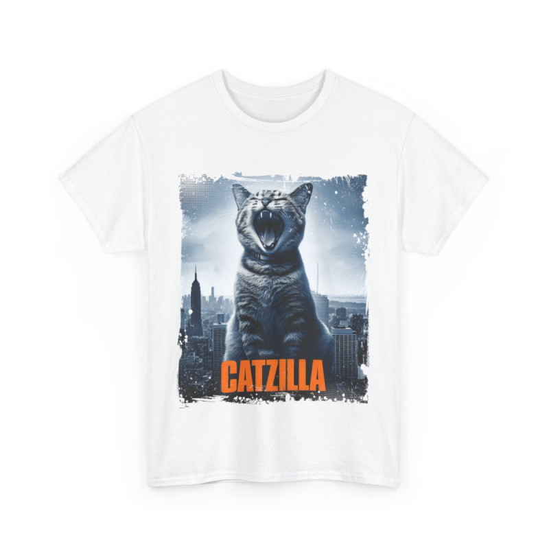 Tee shirt Unisex Chat Catzilla Idée cadeau humour drôle amusant Homme/Femme