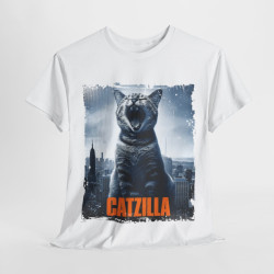 Tee shirt Unisex Chat Catzilla Idée cadeau humour drôle amusant Homme/Femme