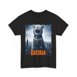 Tee shirt Unisex Chat Catzilla Idée cadeau humour drôle amusant Homme/Femme