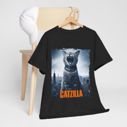 Tee shirt Unisex Chat Catzilla Idée cadeau humour drôle amusant Homme/Femme