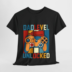 Tee shirt homme Papa dad level unlocked idée cadeau pour nouveau papa