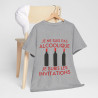 Tee shirt Unisex Je ne suis pas alcoolique je subis les invitations vin rouge idée cadeau humour drôle amusant Homme/Femme