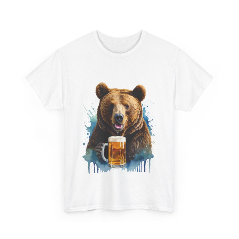 Tee shirt unisex Ours animaux animal bière Homme/Femme Idée cadeau
