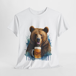 Tee shirt unisex Ours animaux animal bière Homme/Femme Idée cadeau