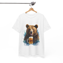 Tee shirt unisex Ours animaux animal bière Homme/Femme Idée cadeau