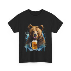 Tee shirt unisex Ours animaux animal bière Homme/Femme Idée cadeau