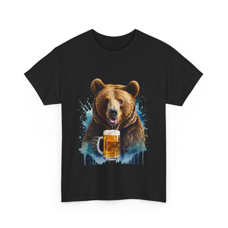 Tee shirt unisex Ours animaux animal bière Homme/Femme Idée cadeau