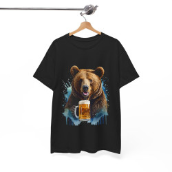 Tee shirt unisex Ours animaux animal bière Homme/Femme Idée cadeau